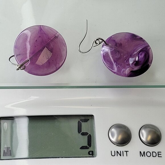 Purple Round Small Earrings - Picture 6 of 9